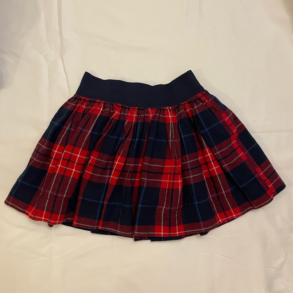 Gilly Hicks Red Navy Tartan Plaid Skirt